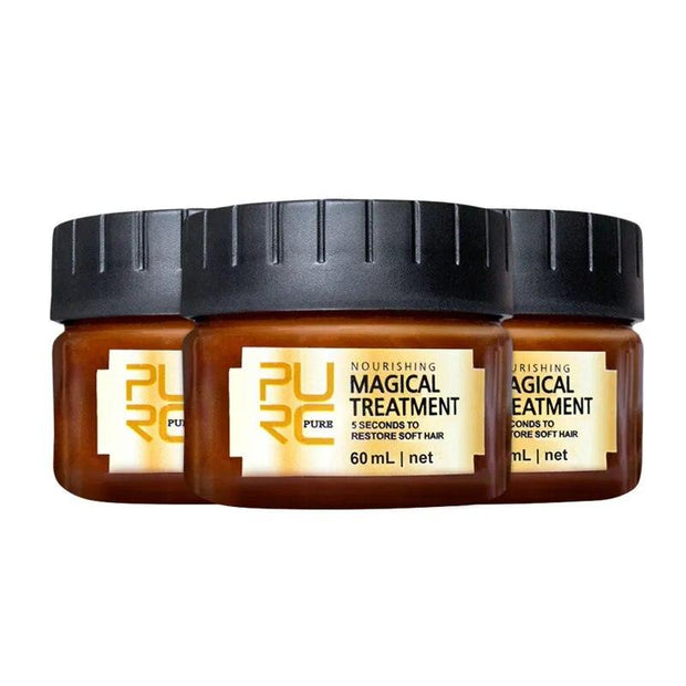 Magical Hair Treatment Mask 5 Seconds Repair Dry Damage Root Keratin Hair & Scalp Treatment Deep Hair Care Mask TSLM1 - Sunny Side Store Unique makeup garden Store 3PCS-France 37.65