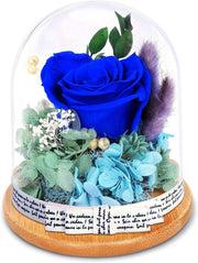 Preserved Flowers Rose for Women Mom Grandma Wife. Forever Eternal Blue Real Rose Gift Thanksgiving Christmas