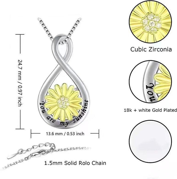 Rotatable Sunshine Sunflower Pendant Necklace Sunny Side Store