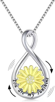 Rotatable Sunshine Sunflower Pendant Necklace Sunny Side Store