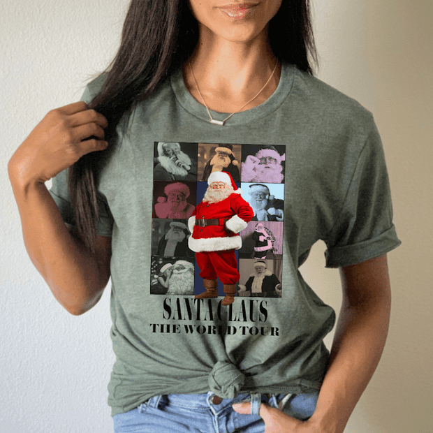 Santa Claus World Tour Unisex T-shirt - Sunny Side Store The Print Bar Apparel  29.00