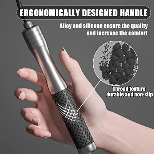 𝐒𝐩𝐞𝐞𝐝 𝐉𝐮𝐦𝐩 𝐑𝐨𝐩𝐞 𝐟𝐨𝐫 𝐅𝐢𝐭𝐧𝐞𝐬𝐬 - Skipping Rope for Women Men Exercise with Adjustable Length Jumping Rope and Alloy & Silicone Handles Suitable for Workout Boxing Home Gym Sunny Side Store