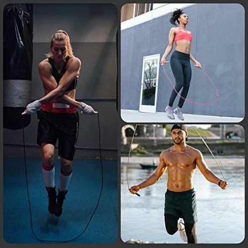 𝐒𝐩𝐞𝐞𝐝 𝐉𝐮𝐦𝐩 𝐑𝐨𝐩𝐞 𝐟𝐨𝐫 𝐅𝐢𝐭𝐧𝐞𝐬𝐬 - Skipping Rope for Women Men Exercise with Adjustable Length Jumping Rope and Alloy & Silicone Handles Suitable for Workout Boxing Home Gym Sunny Side Store