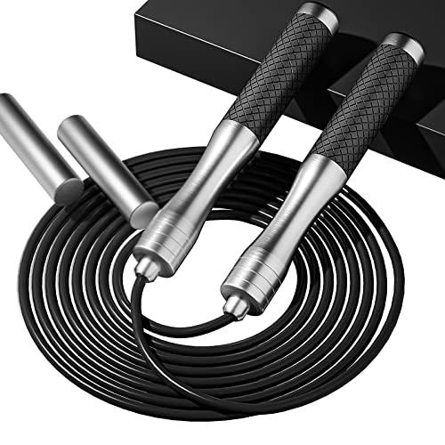 𝐒𝐩𝐞𝐞𝐝 𝐉𝐮𝐦𝐩 𝐑𝐨𝐩𝐞 𝐟𝐨𝐫 𝐅𝐢𝐭𝐧𝐞𝐬𝐬 - Skipping Rope for Women Men Exercise with Adjustable Length Jumping Rope and Alloy & Silicone Handles Suitable for Workout Boxing Home Gym Sunny Side Store