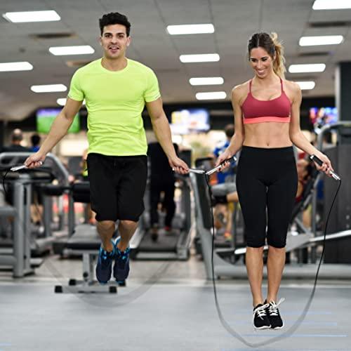 𝐒𝐩𝐞𝐞𝐝 𝐉𝐮𝐦𝐩 𝐑𝐨𝐩𝐞 𝐟𝐨𝐫 𝐅𝐢𝐭𝐧𝐞𝐬𝐬 - Skipping Rope for Women Men Exercise with Adjustable Length Jumping Rope and Alloy & Silicone Handles Suitable for Workout Boxing Home Gym Sunny Side Store