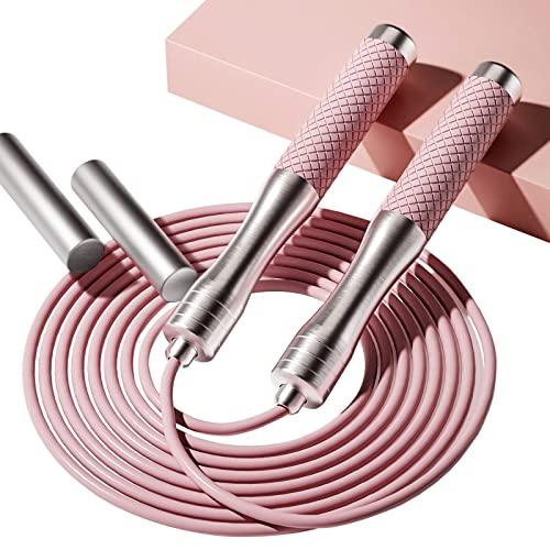 𝐒𝐩𝐞𝐞𝐝 𝐉𝐮𝐦𝐩 𝐑𝐨𝐩𝐞 𝐟𝐨𝐫 𝐅𝐢𝐭𝐧𝐞𝐬𝐬 - Skipping Rope for Women Men Exercise with Adjustable Length Jumping Rope and Alloy & Silicone Handles Suitable for Workout Boxing Home Gym Sunny Side Store