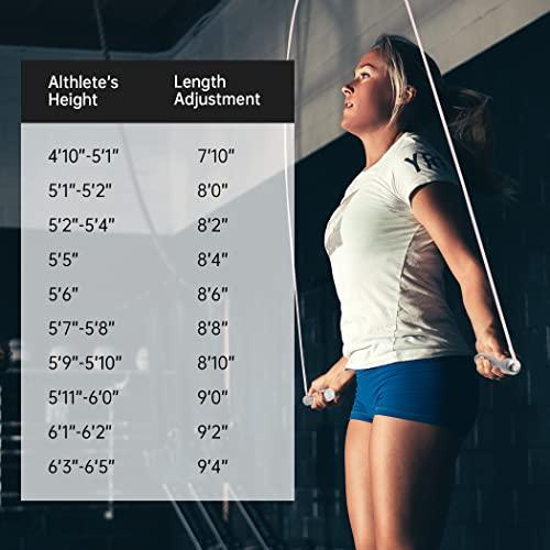 𝐒𝐩𝐞𝐞𝐝 𝐉𝐮𝐦𝐩 𝐑𝐨𝐩𝐞 𝐟𝐨𝐫 𝐅𝐢𝐭𝐧𝐞𝐬𝐬 - Skipping Rope for Women Men Exercise with Adjustable Length Jumping Rope and Alloy & Silicone Handles Suitable for Workout Boxing Home Gym Sunny Side Store
