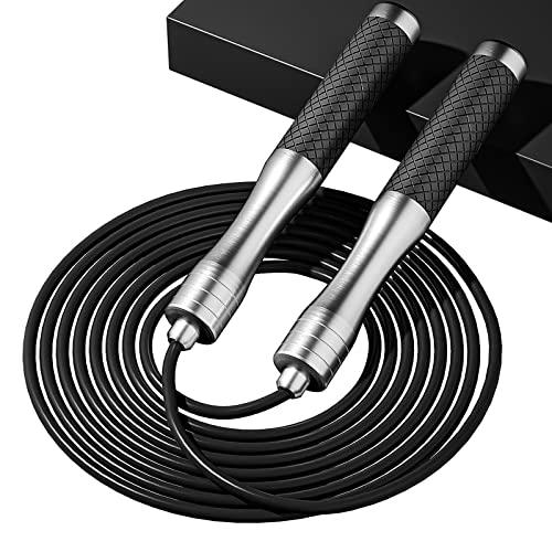 𝐒𝐩𝐞𝐞𝐝 𝐉𝐮𝐦𝐩 𝐑𝐨𝐩𝐞 𝐟𝐨𝐫 𝐅𝐢𝐭𝐧𝐞𝐬𝐬 - Skipping Rope for Women Men Exercise with Adjustable Length Jumping Rope and Alloy & Silicone Handles Suitable for Workout Boxing Home Gym Sunny Side Store