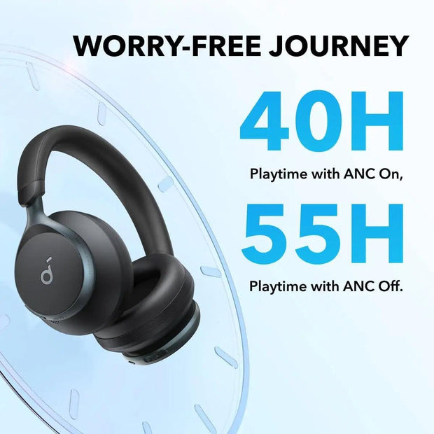 Soundcore by  Space One Active Noise Cancelling Headphones 2X Stronger Voice Reduction 40H ANC Playtime App Control