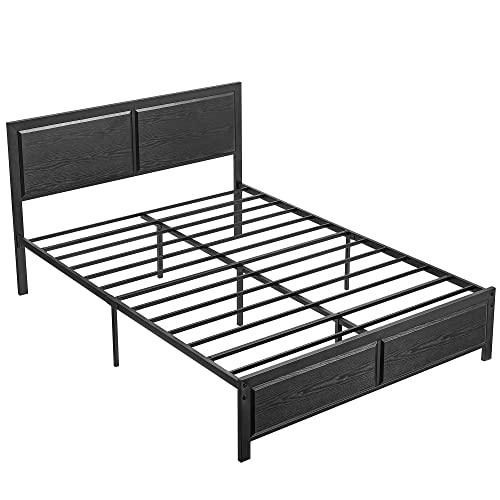 VECELO Twin Size Platform Bed Frame with Black Wood Headboard, Mattress Foundation, Strong Metal Slats Support, No Box Spring Needed Sunny Side Store