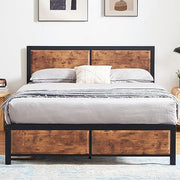 VECELO Twin Size Platform Bed Frame with Black Wood Headboard, Mattress Foundation, Strong Metal Slats Support, No Box Spring Needed Sunny Side Store