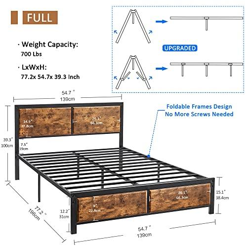 VECELO Twin Size Platform Bed Frame with Black Wood Headboard, Mattress Foundation, Strong Metal Slats Support, No Box Spring Needed Sunny Side Store