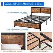 VECELO Twin Size Platform Bed Frame with Black Wood Headboard, Mattress Foundation, Strong Metal Slats Support, No Box Spring Needed Sunny Side Store