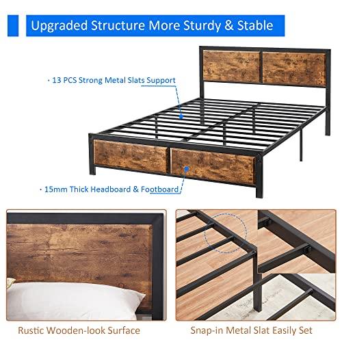VECELO Twin Size Platform Bed Frame with Black Wood Headboard, Mattress Foundation, Strong Metal Slats Support, No Box Spring Needed Sunny Side Store