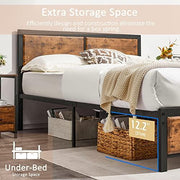 VECELO Twin Size Platform Bed Frame with Black Wood Headboard, Mattress Foundation, Strong Metal Slats Support, No Box Spring Needed Sunny Side Store