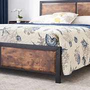 VECELO Twin Size Platform Bed Frame with Black Wood Headboard, Mattress Foundation, Strong Metal Slats Support, No Box Spring Needed Sunny Side Store