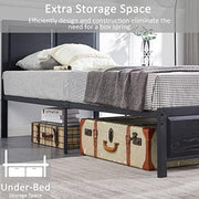VECELO Twin Size Platform Bed Frame with Black Wood Headboard, Mattress Foundation, Strong Metal Slats Support, No Box Spring Needed Sunny Side Store