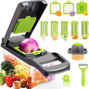 Vegetable Chopper, Multifunctional 12-In-1 Food Chopper with 8 Blades - Onion Chopper, Veggie Chopper, Chopper Vegetable Cutter/Slicer/Dicer