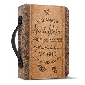 Way Maker Miracle Worker Bible Bag Ladies Leather Zipper Totes Bags Stylish Convenient Bible Case Journal Storage Handbags New Sunny Side Store