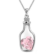 Women Pendant Necklace Creative Ladies Wishing Bottle Crystal Zircon Jewelry - Sunny Side Store