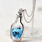 Women Pendant Necklace Creative Ladies Wishing Bottle Crystal Zircon Jewelry - Sunny Side Store