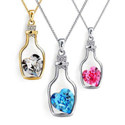 Women Pendant Necklace Creative Ladies Wishing Bottle Crystal Zircon Jewelry - Sunny Side Store