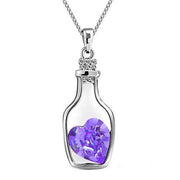 Women Pendant Necklace Creative Ladies Wishing Bottle Crystal Zircon Jewelry - Sunny Side Store