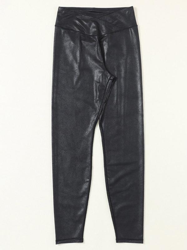 Women's solid color tight leggings trousers - Sunny Side Store