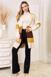 Woven Right Color Block Dropped Shoulder Cardigan - Sunny Side Store Trendsi  52.00