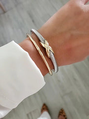 X Cable Bangle Bracelet