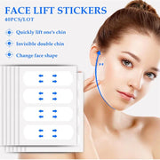 Yoxier 40Pcs/10Sheets/Pack Waterproof V Face Makeup Adhesive Tape Invisible Breathable Lift Face Sticker Lifting Tighten Chin Sunny Side Store